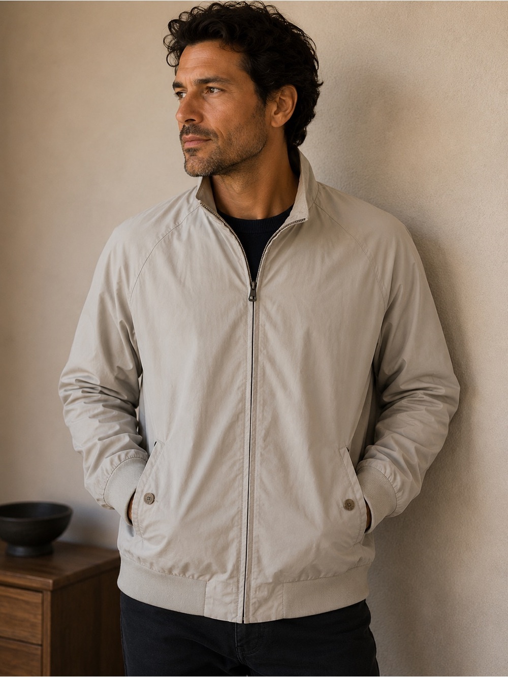 Weatherproof Light Beige Bomber Jacket